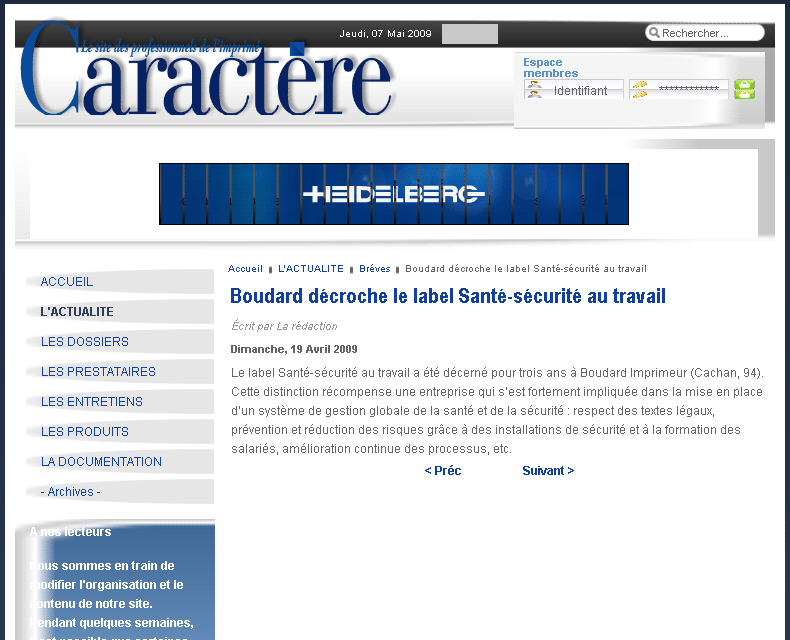 Caractere Avril 2009